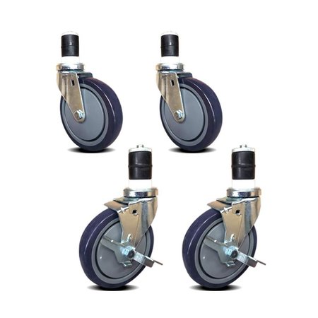 AMGOOD 5in Casters for Stainless Steel Work Table. Wheels for Metal Prep Tables, 4PK AMG 5CASTERS